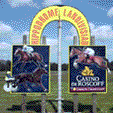 Panneau d'arrivée de l'hippodrome de Landivisiau
